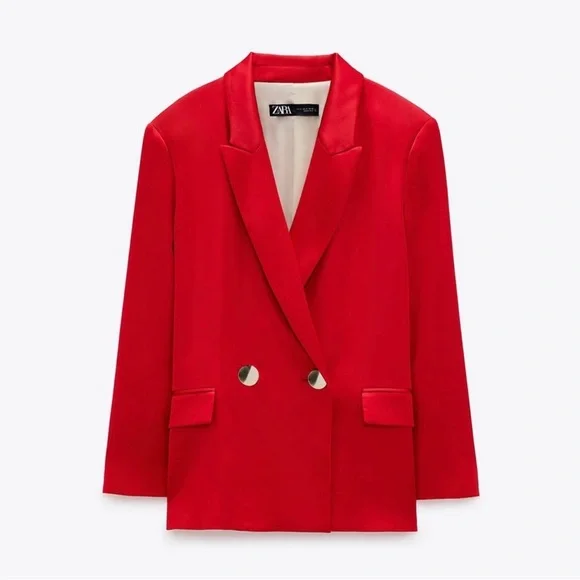 Zara Red Tailored Blazer & Bermuda Shorts Set - Picture 3 of 7